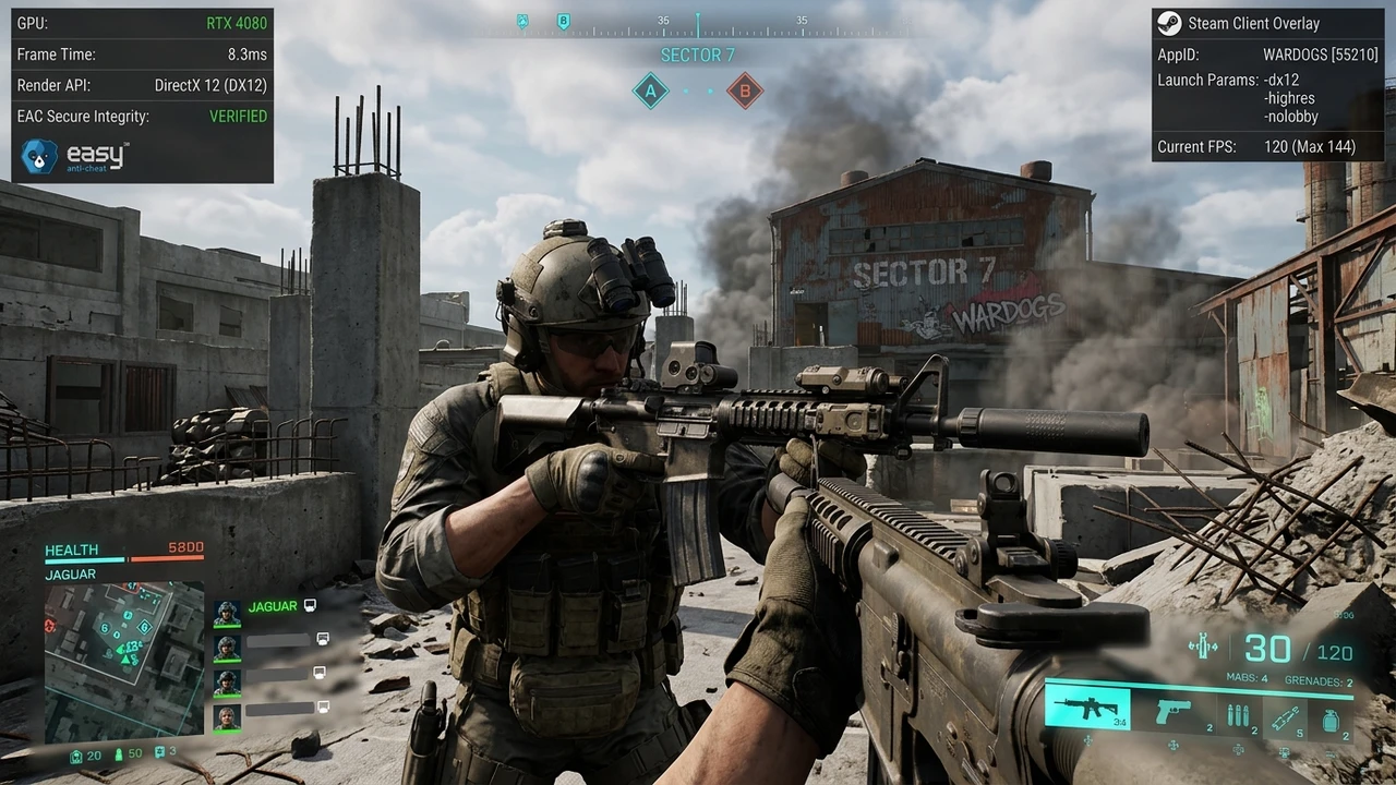 WARDOGS crashing on startup fix tactical gameplay and diagnostic HUD overlay